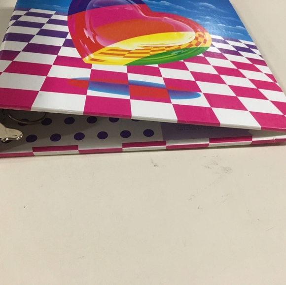LISA FRANK VINTAGE  90s RAINBOW HEART 3 RING  BINDER RARE - Picture 11 of 16